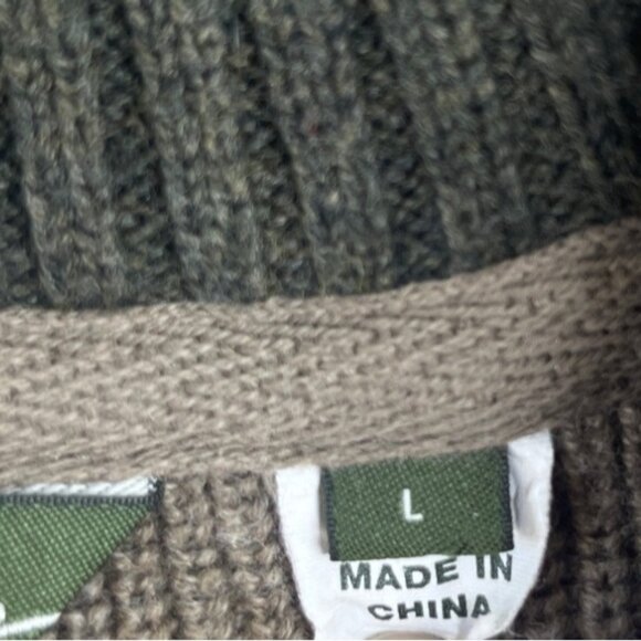 Eddie Bauer Mens Sweater Ribbed Tan Size Large - Picture 6 of 9